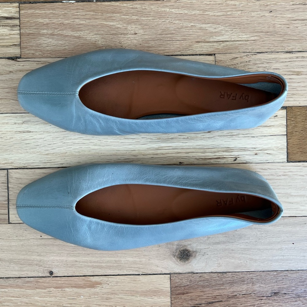 Light blue ByFar ballet flats. Super soft leather.